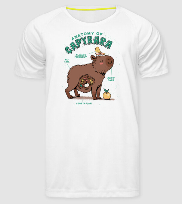 Anatomy of Capybara model alb pe tricou