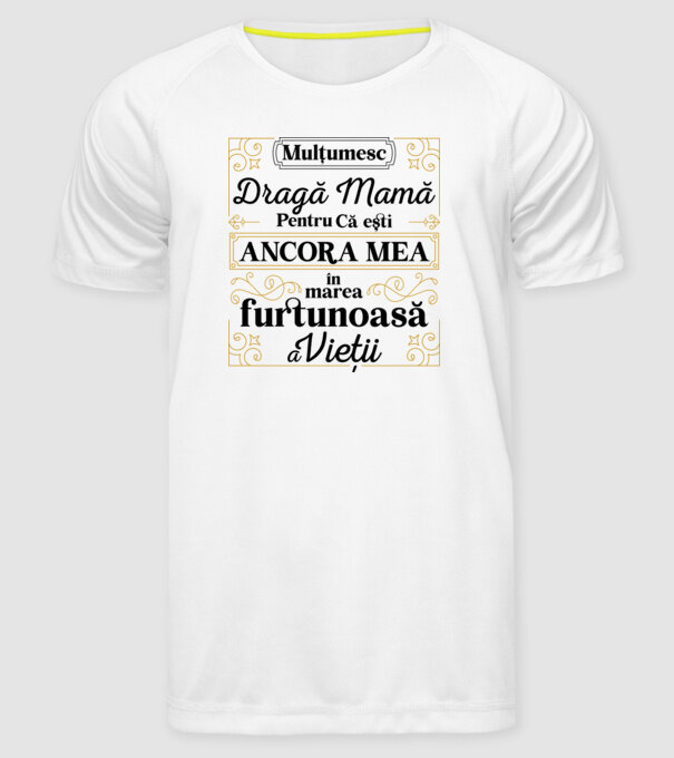 Ancora mea model alb pe tricou