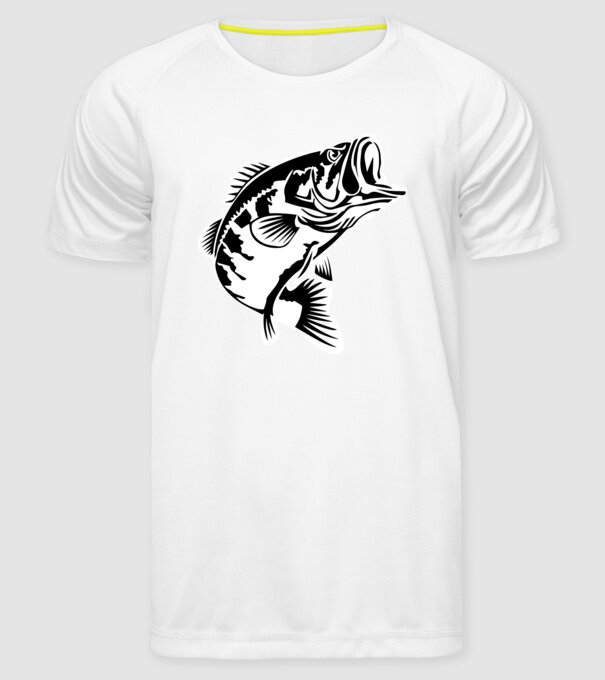 AngryFish model alb pe tricou