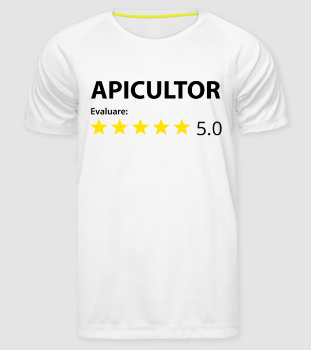 Evaluare :APICULTOR model alb pe tricou
