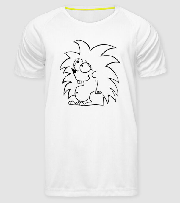Arici model alb pe tricou