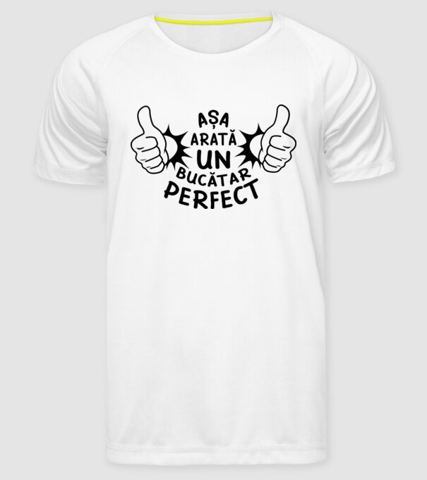 Așa arată un BUCĂTAR perfect model alb pe tricou