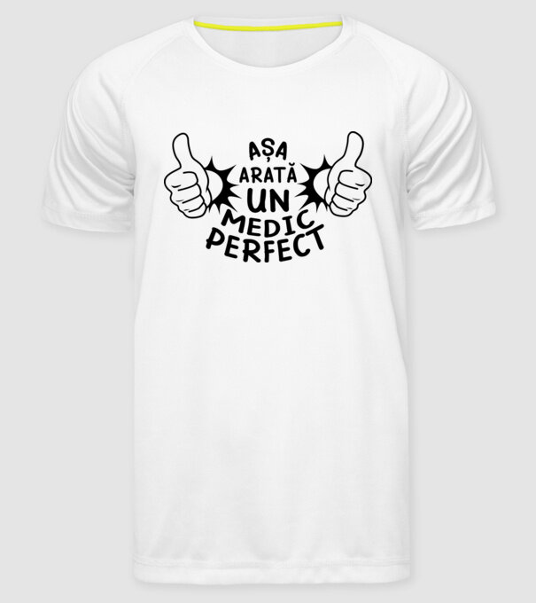 Așa arată un MEDIC perfect model alb pe tricou