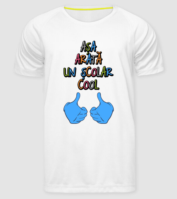 așa arată un școlar cool model alb pe tricou