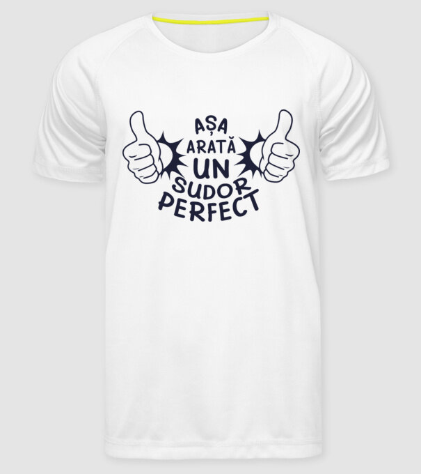 Așa arată un SUDOR perfect model alb pe tricou