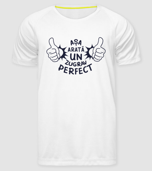 Așa arată un zugrav perfect model alb pe tricou