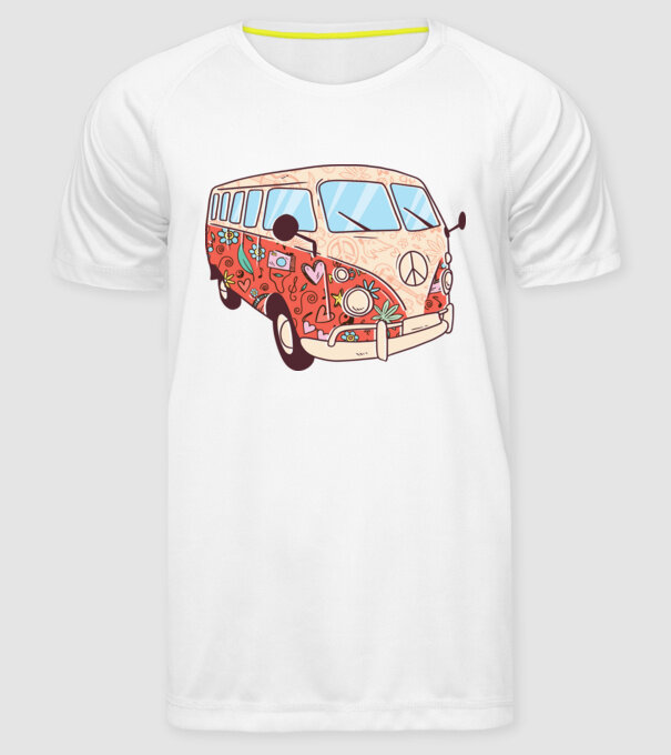 Autobuze model alb pe tricou