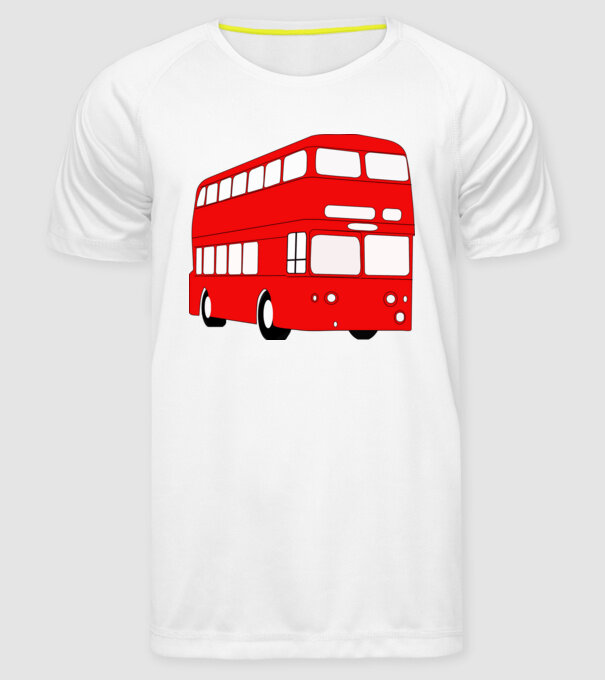 Autobuze model alb pe tricou