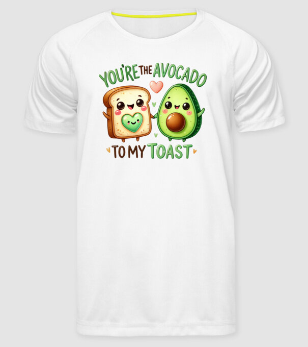 Avocado to my Toast model alb pe tricou