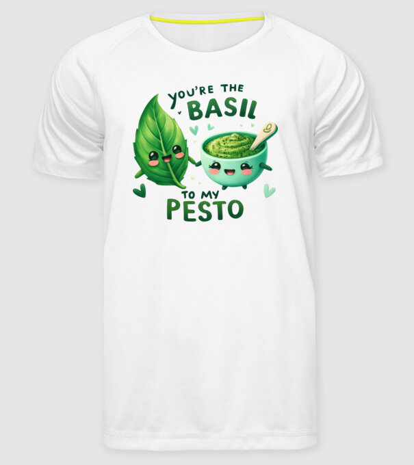Basil to my Pesto model alb pe tricou