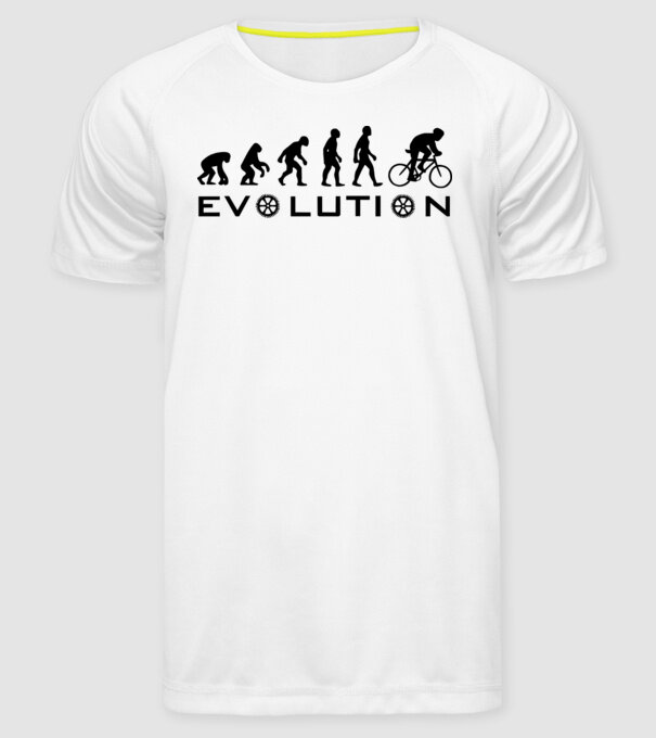 Bike evolution model alb pe tricou