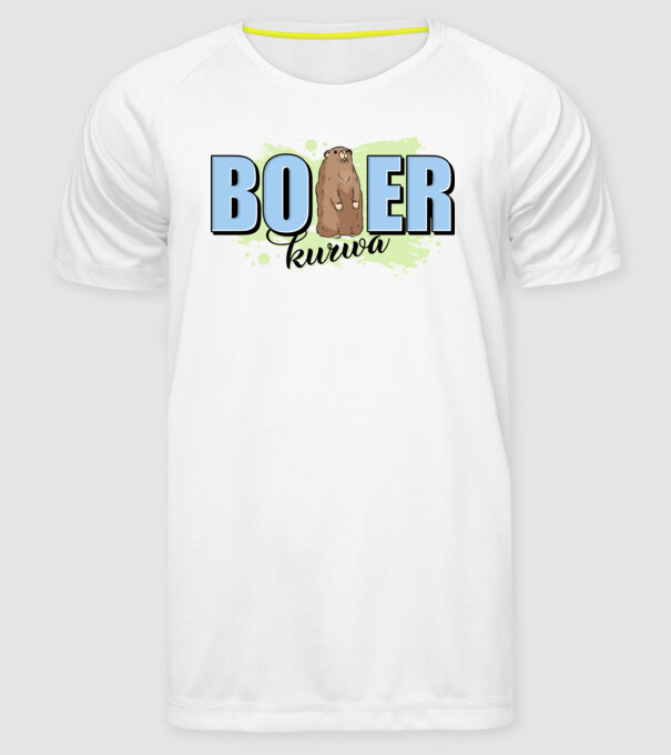 Bober Kurwa model alb pe tricou