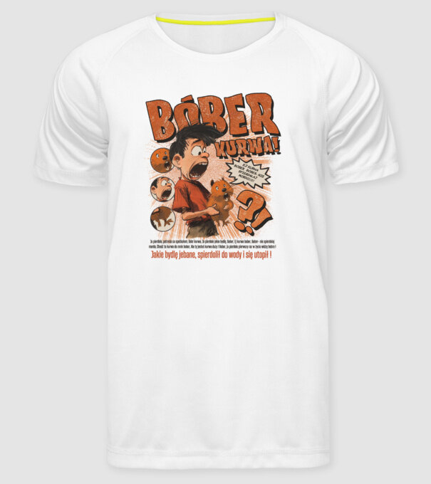 Bobr Kurwa comic model alb pe tricou