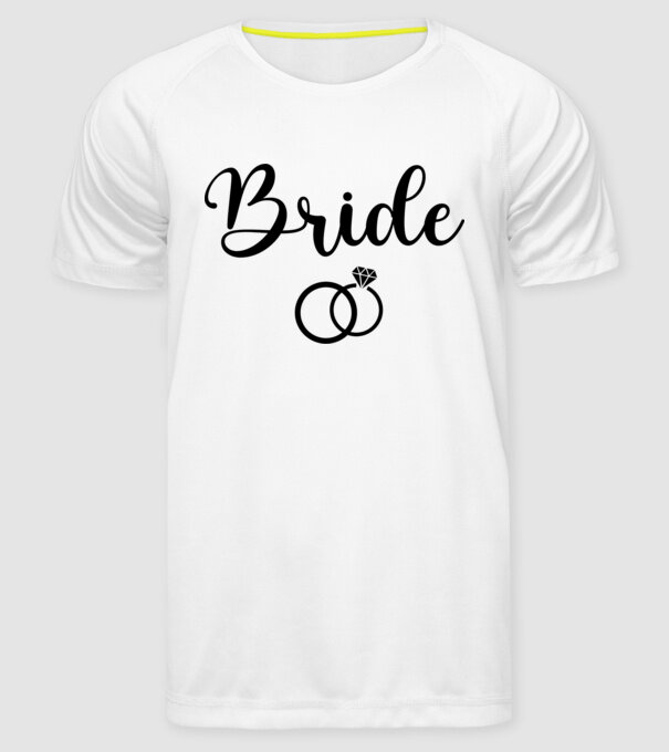 Bride model alb pe tricou