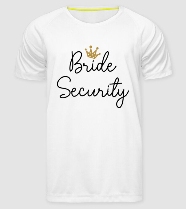 Bride Security model alb pe tricou