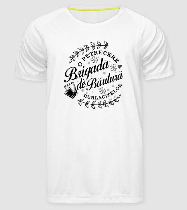 Brigada de băutură model alb pe tricou