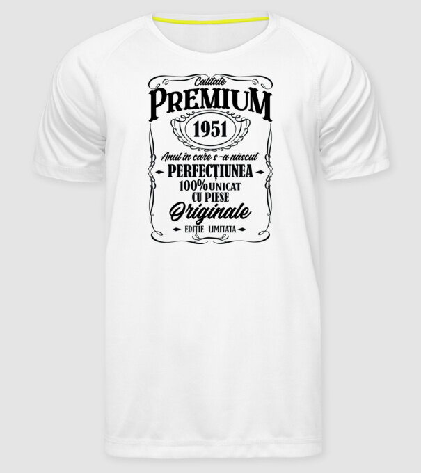 calitate premium -1951 - anul în care s-a născut - perfecțiunea - 100% unicat, cu piese originale, ediție limitată model alb pe tricou