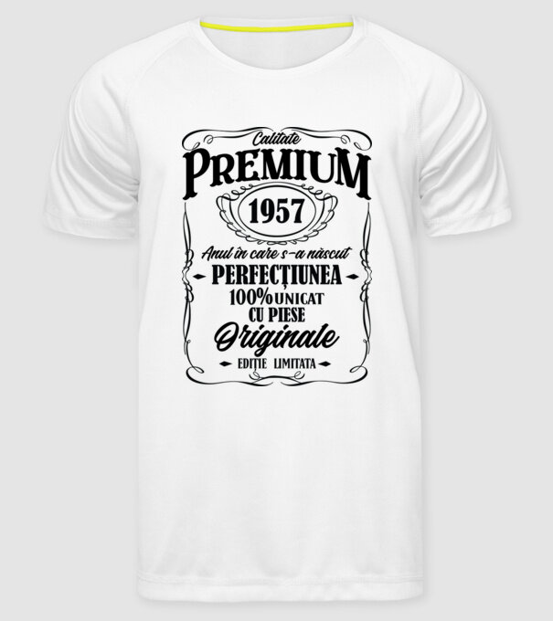 calitate premium -1957 - anul în care s-a născut - perfecțiunea - 100% unicat, cu piese originale, ediție limitată model alb pe tricou