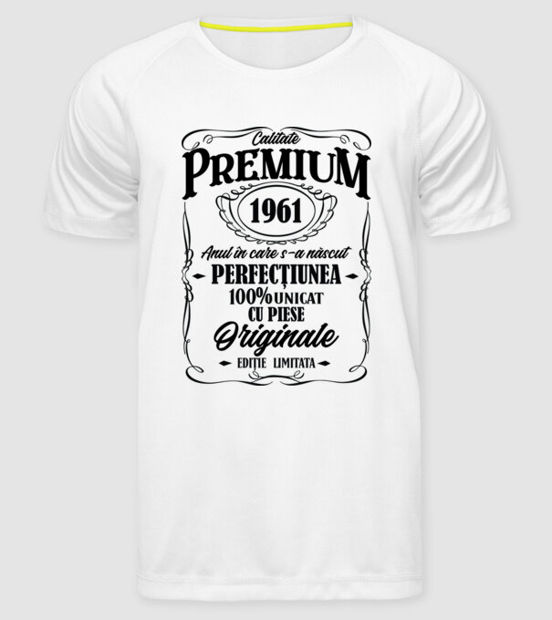 calitate premium -1961 - anul în care s-a născut - perfecțiunea - 100% unicat, cu piese originale, ediție limitată model alb pe tricou
