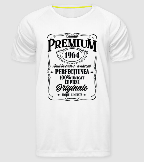 calitate premium -1964 - anul în care s-a născut - perfecțiunea - 100% unicat, cu piese originale, ediție limitată model alb pe tricou