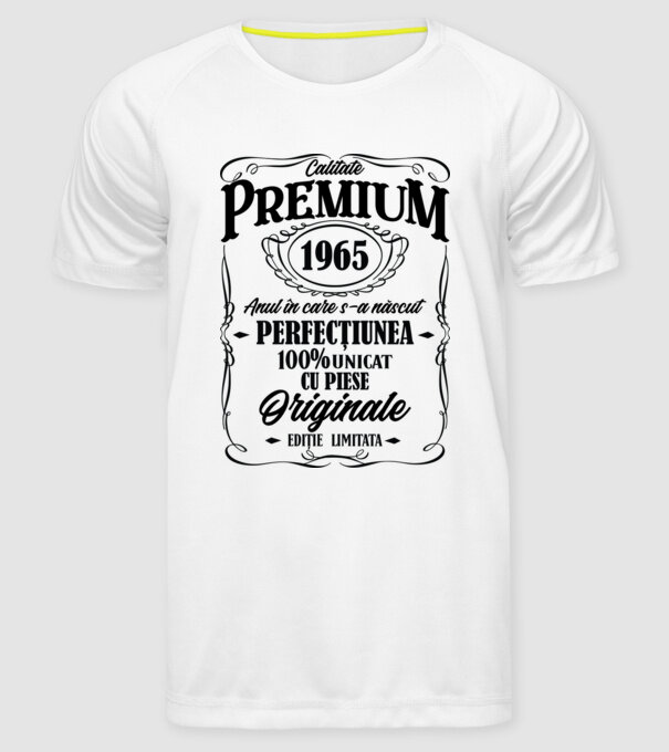calitate premium -1965 - anul în care s-a născut - perfecțiunea - 100% unicat, cu piese originale, ediție limitată model alb pe tricou