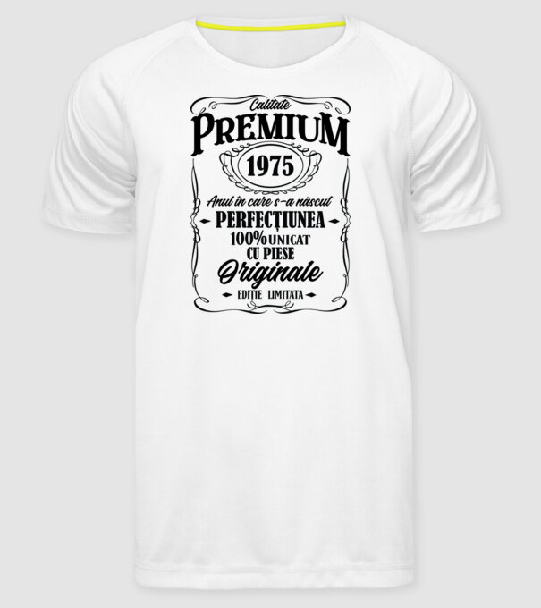 calitate premium -1975 - anul în care s-a născut - perfecțiunea - 100% unicat, cu piese originale, ediție limitată model alb pe tricou