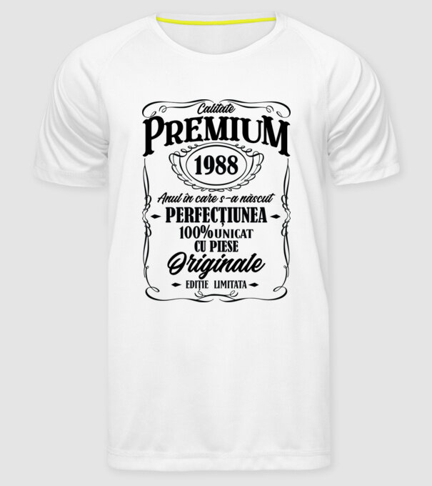 calitate premium -1988 - anul în care s-a născut - perfecțiunea - 100% unicat, cu piese originale, ediție limitată model alb pe tricou