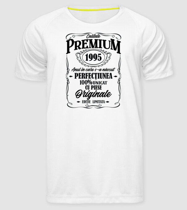 calitate premium -1995 - anul în care s-a născut - perfecțiunea - 100% unicat, cu piese originale, ediție limitată model alb pe tricou