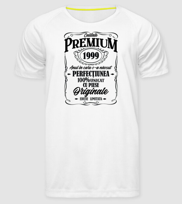 calitate premium -1999 - anul în care s-a născut - perfecțiunea - 100% unicat, cu piese originale, ediție limitată model alb pe tricou