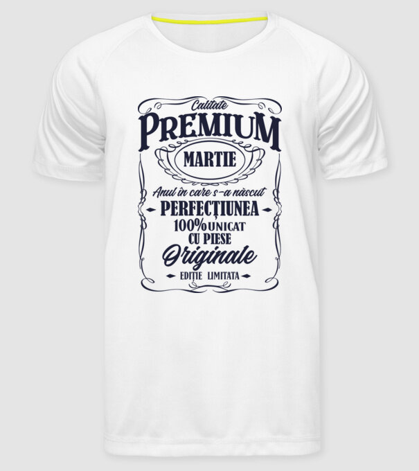 calitate premium -martie- anul în care s-a născut - perfecțiunea - 100% unicat, cu piese originale, ediție limitată model alb pe tricou
