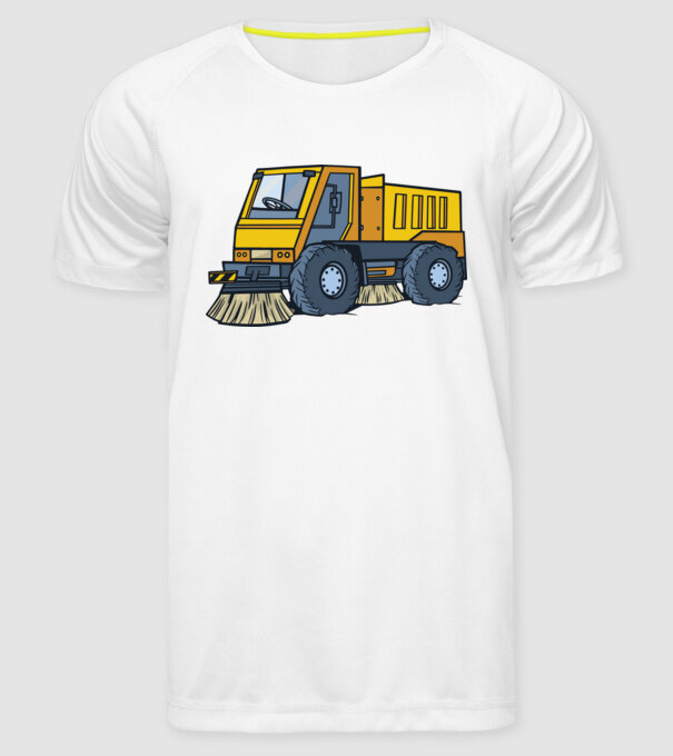 Camioane model alb pe tricou