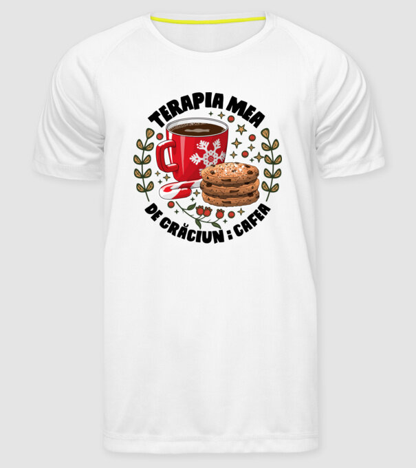 Cană de cafea de Crăciun model alb pe tricou