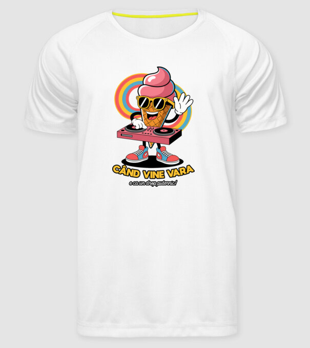 Când vine vara, e ca un drop puternic! model alb pe tricou