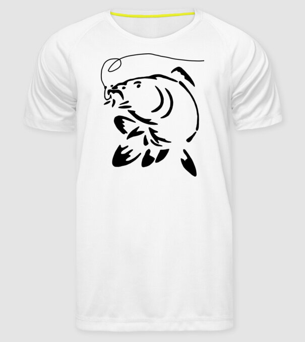 Carp model alb pe tricou