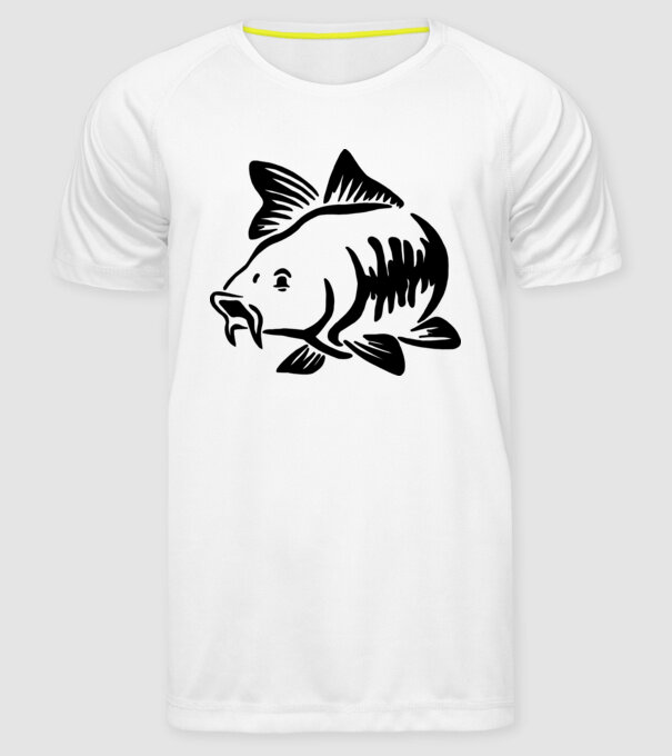 Carp model alb pe tricou