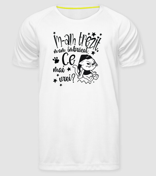 Ce mai vrei? model alb pe tricou