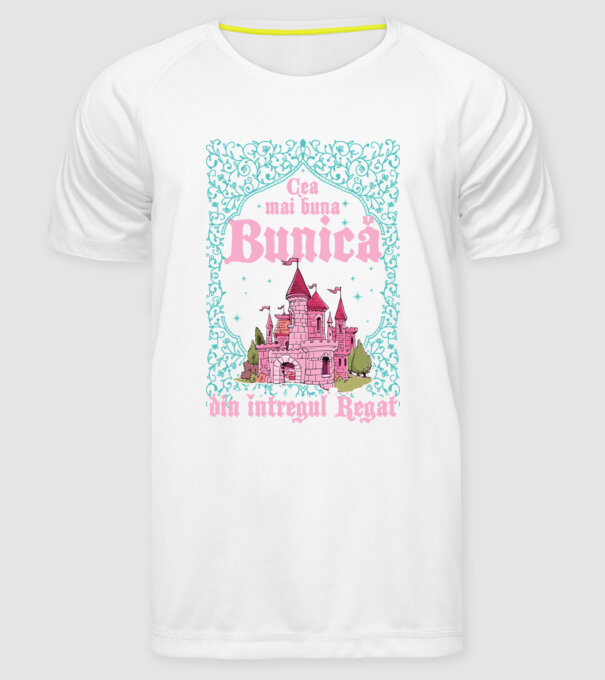 Cea mai bună bunică din întregul regat model alb pe tricou
