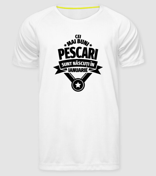 Cei mai buni pescari sunt născuți în ianuarie model alb pe tricou