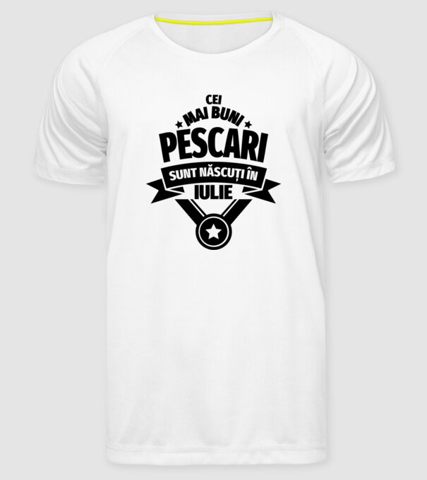 Cei mai buni pescari sunt născuți în iulie model alb pe tricou