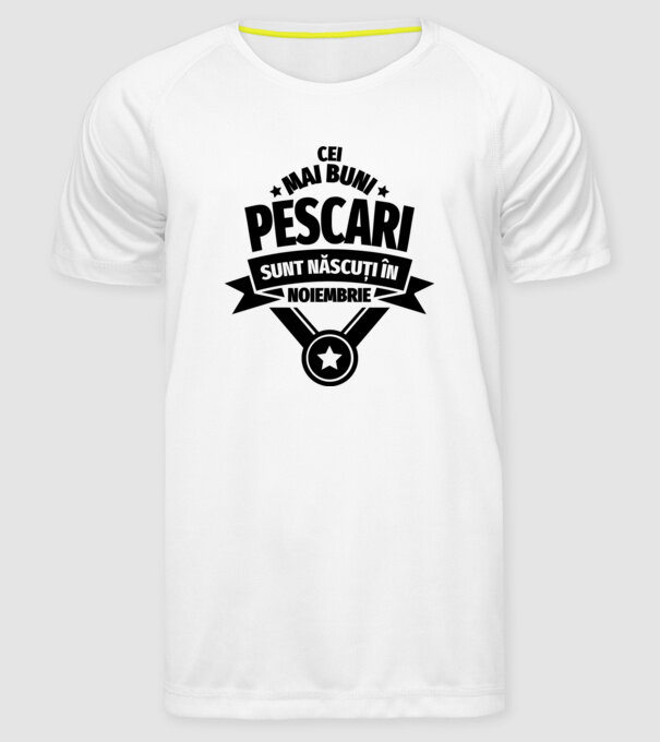 Cei mai buni pescari sunt născuți în noiembrie model alb pe tricou