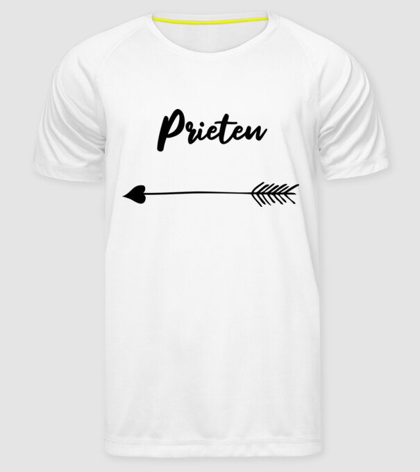 prieten model alb pe tricou