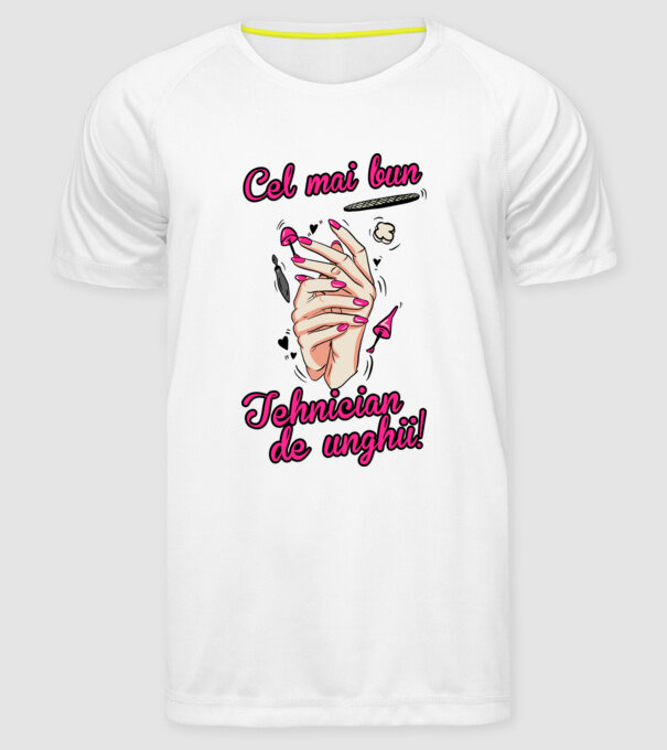 Cel mai bun tehnician de unghii model alb pe tricou