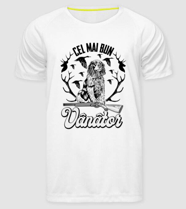 Cel mai bun vânător model alb pe tricou