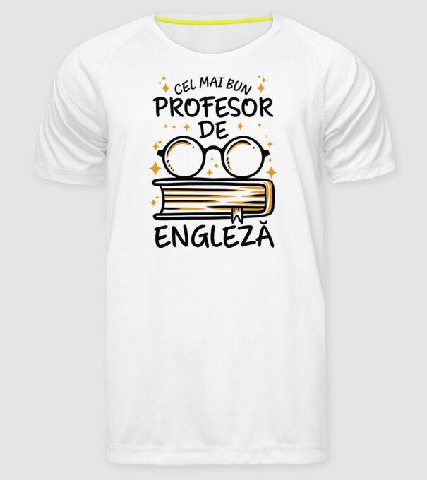 Cel mai profesor engleză model alb pe tricou