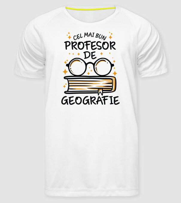 Cel mai profesor geografie model alb pe tricou