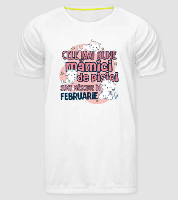 Cele mai bune mămici de pisici februarie model alb pe tricou