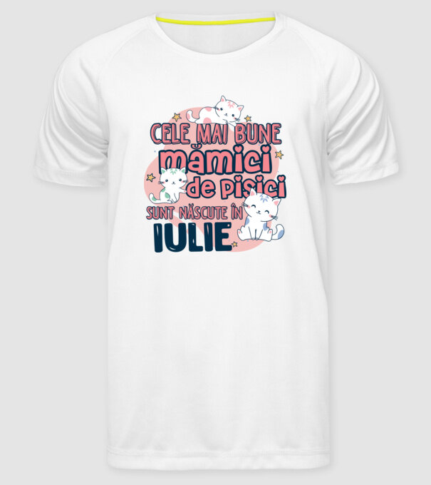 Cele mai bune mămici de pisici iulie model alb pe tricou