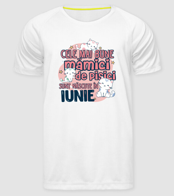 Cele mai bune mămici de pisici iunie model alb pe tricou