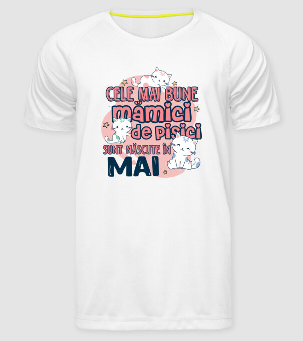 Cele mai bune mămici de pisici Mai model alb pe tricou