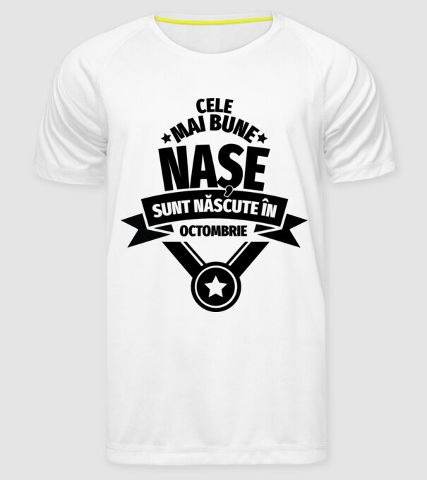 Cele mai bune nașe sunt născute în octombrie. model alb pe tricou